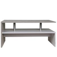 Tavolino Divano Salotto Rettangolare Design Moderno Legno MDF 2 Ripiani Bianco