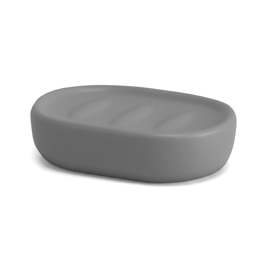 Porta sapone bagno grigio in ceramica antibatterica Sidney