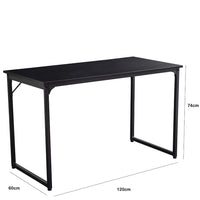 Scrivania Tavolo Porta PC Computer Legno Metallo Casa Ufficio 120x60x74 Nero