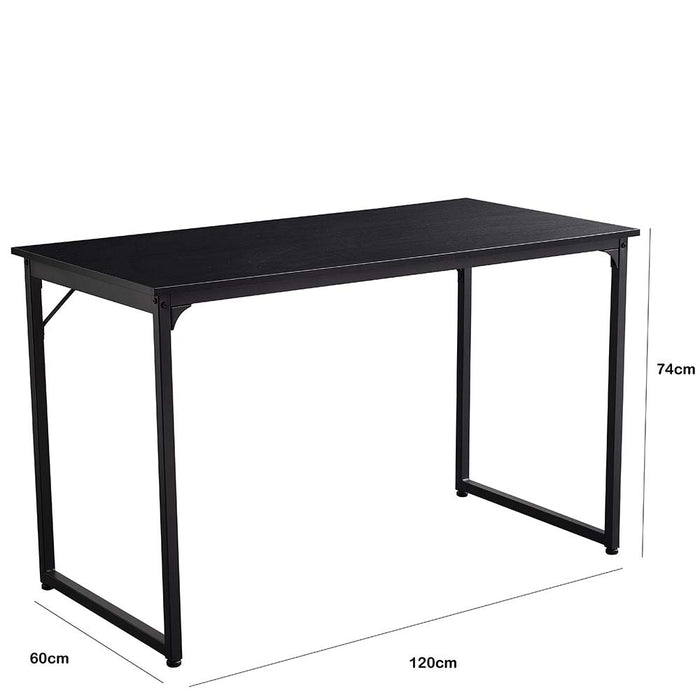 Scrivania Tavolo Porta PC Computer Legno Metallo Casa Ufficio 120x60x74 Nero