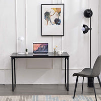 Scrivania Tavolo Porta PC Computer Legno Metallo Casa Ufficio 120x60x74 Nero