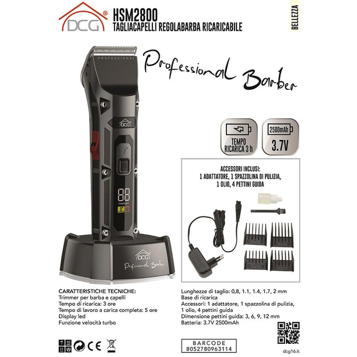 Rasoio Taglia Capelli Elettrico Ricaricabile Regola Barba 4 Pettini Da Viaggio