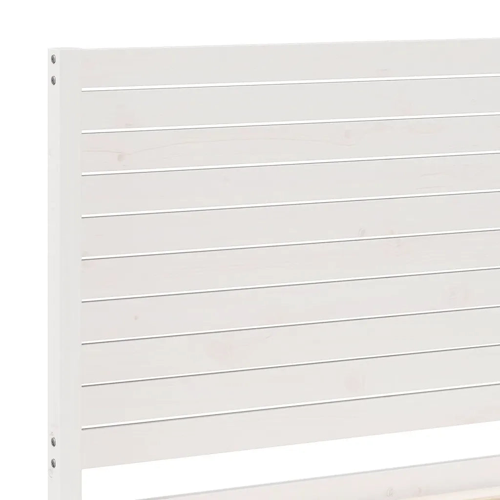 vidaXL Giroletto Extra Lungo senza Materasso Bianco 180x210cm Massello