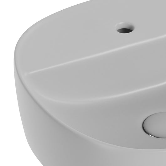 Lavabo d'appoggio grigio in ceramica da 40x40 cm - Serie Nature