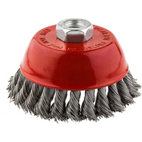 Topex 57h583 spazzola a tazza, 1 100 mm x m14, inox