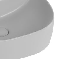 Lavabo d'appoggio grigio in ceramica da 40x40 cm - Serie Nature