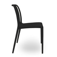 Sedia da esterno Iside in plastica resistente, modello comfort premium nera