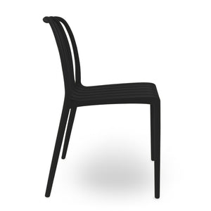 Sedia da esterno Iside in plastica resistente, modello comfort premium nera