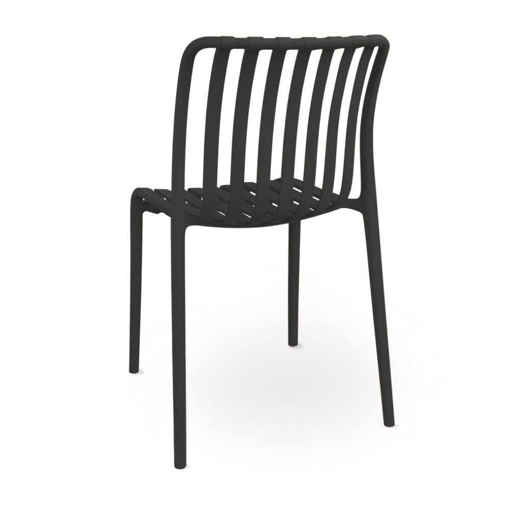 Sedia da esterno Iside in plastica resistente, modello comfort premium nera