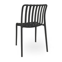 Sedia da esterno Iside in plastica resistente, modello comfort premium nera