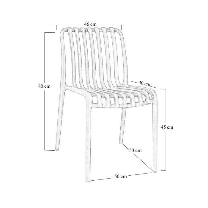 Sedia da esterno Iside in plastica resistente, modello comfort premium nera