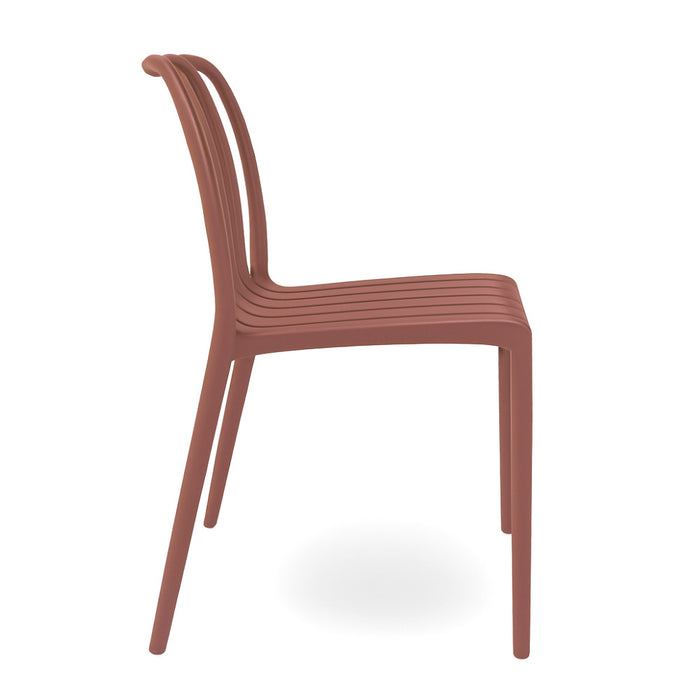 Sedia da esterno Iside in plastica resistente, comfort premium rosso mattone