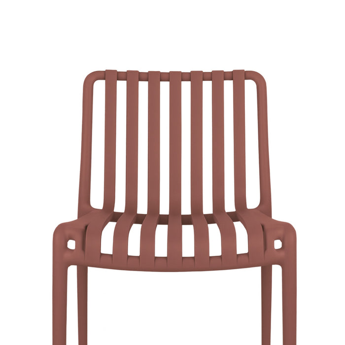 Sedia da esterno Iside in plastica resistente, comfort premium rosso mattone