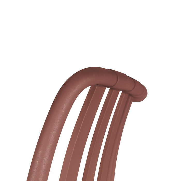 Sedia da esterno Iside in plastica resistente, comfort premium rosso mattone