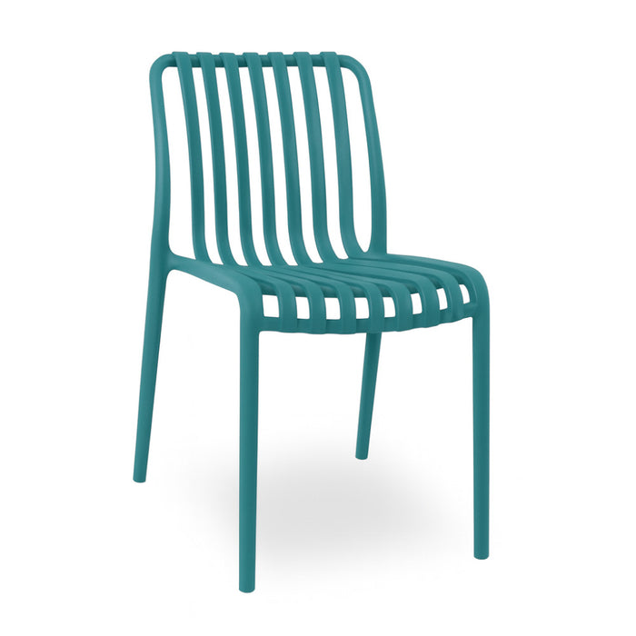 Sedia da esterno Iside in plastica resistente, comfort premium verde petrolio