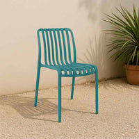 Sedia da esterno Iside in plastica resistente, comfort premium verde petrolio