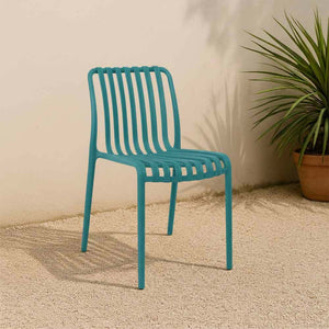 Sedia da esterno Iside in plastica resistente, comfort premium verde petrolio