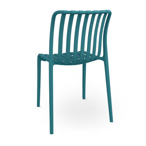 Sedia da esterno Iside in plastica resistente, comfort premium verde petrolio