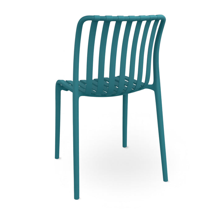 Sedia da esterno Iside in plastica resistente, comfort premium verde petrolio