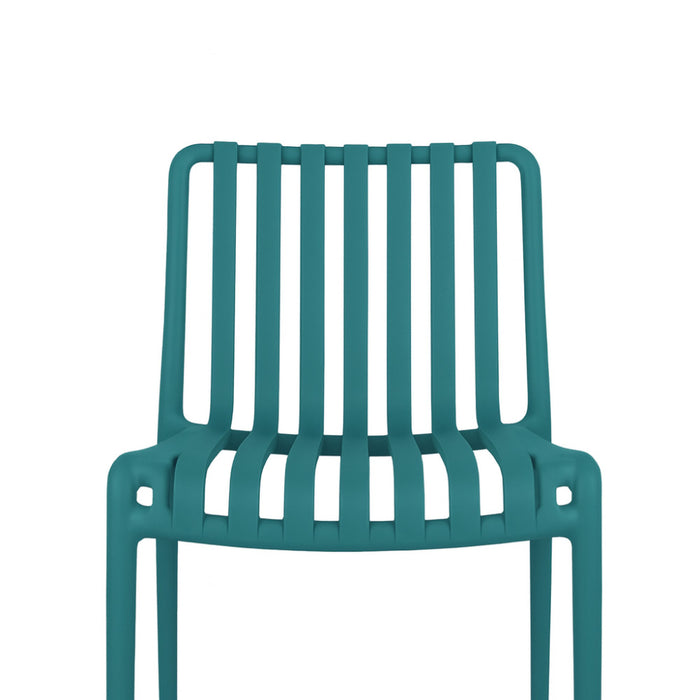 Sedia da esterno Iside in plastica resistente, comfort premium verde petrolio