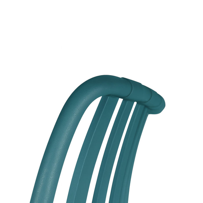 Sedia da esterno Iside in plastica resistente, comfort premium verde petrolio