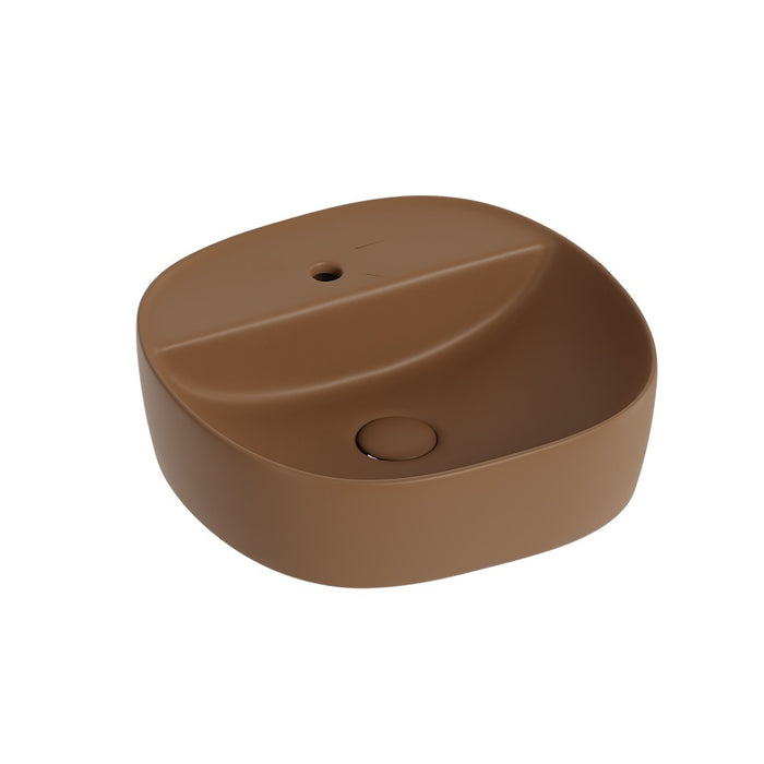 Lavabo d'appoggio marrone in ceramica da 40x40 cm - Serie Nature