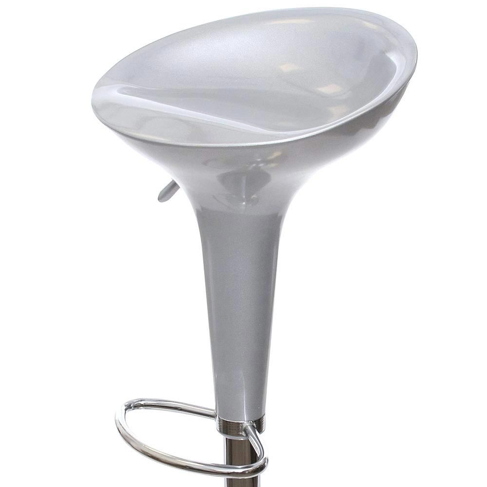 Sgabello Cucina Regolabile in Acciaio e ABS Seduta Girevole Grigio Casa Bar