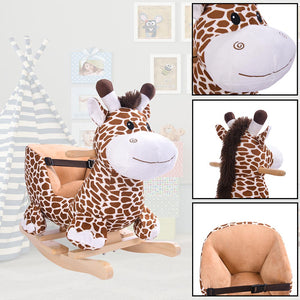 Giraffa a Dondolo Cavalcabile Peluche Giocattolo Bambini con Effetti Sonori