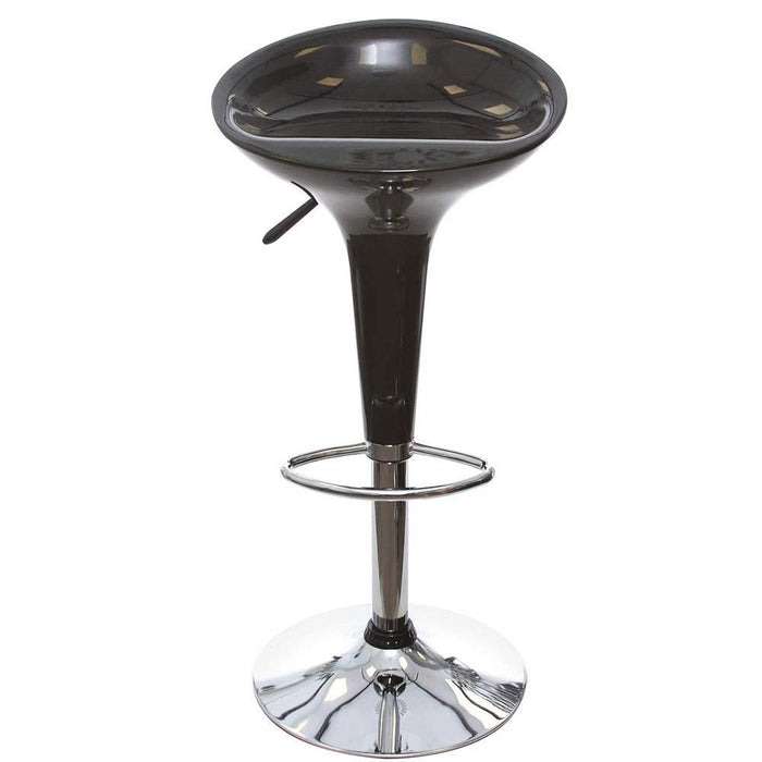 Sgabello Cucina Regolabile in Acciaio e ABS Seduta Girevole Nero Casa Bar