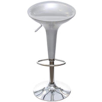 Sgabello Cucina Regolabile in Acciaio e ABS Seduta Girevole Grigio Casa Bar