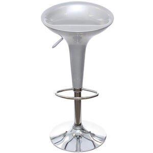 Sgabello Cucina Regolabile in Acciaio e ABS Seduta Girevole Grigio Casa Bar