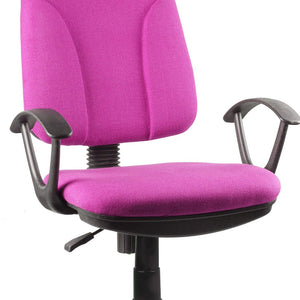 Sedia Scrivania con Ruote Girevole Poltrona Ufficio Tessuto Traspirante Rosa