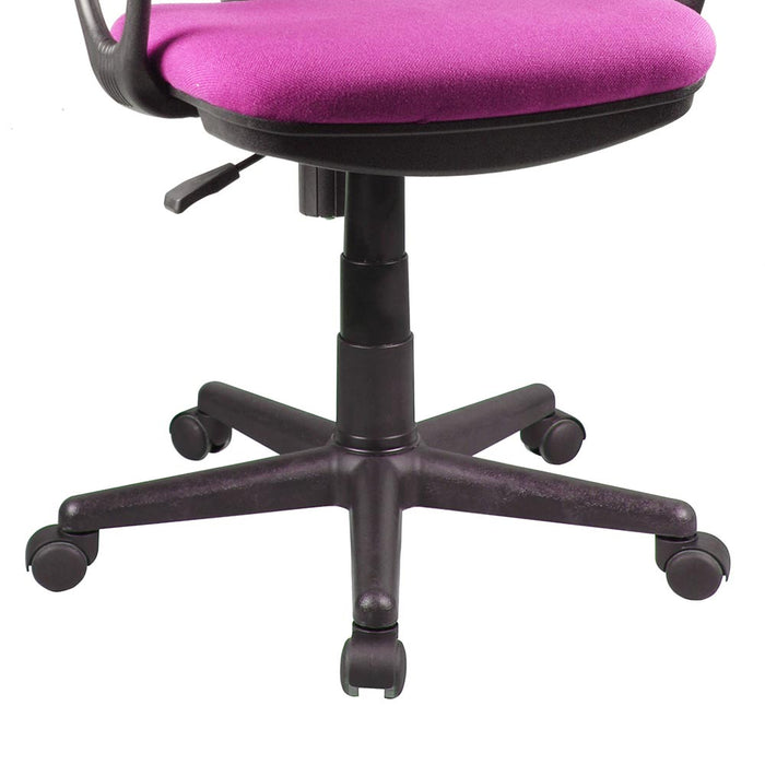 Sedia Scrivania con Ruote Girevole Poltrona Ufficio Tessuto Traspirante Rosa