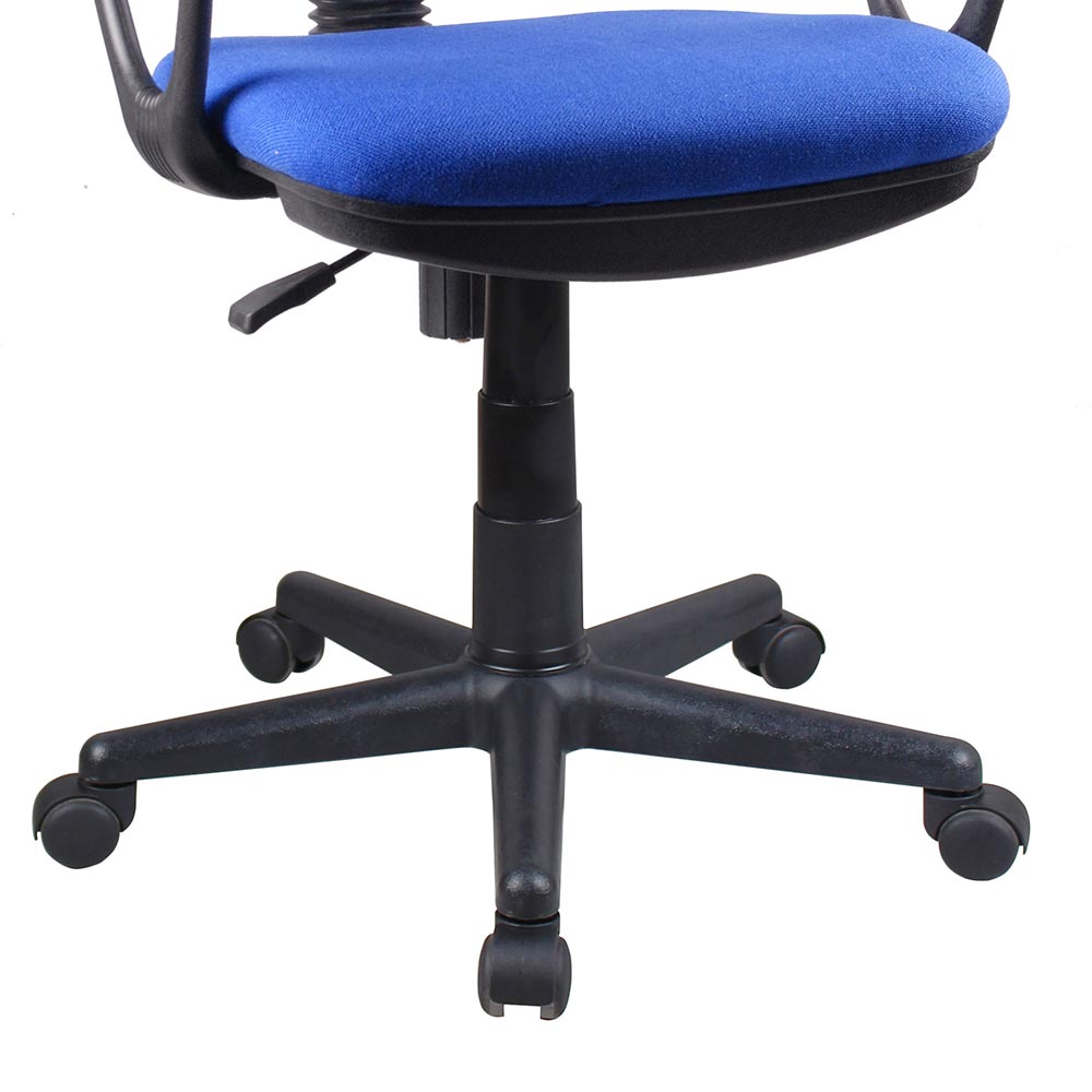 Sedia Scrivania con Ruote Girevole Poltrona Ufficio Tessuto Traspirante Blu