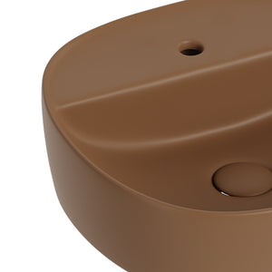 Lavabo d'appoggio marrone in ceramica da 40x40 cm - Serie Nature