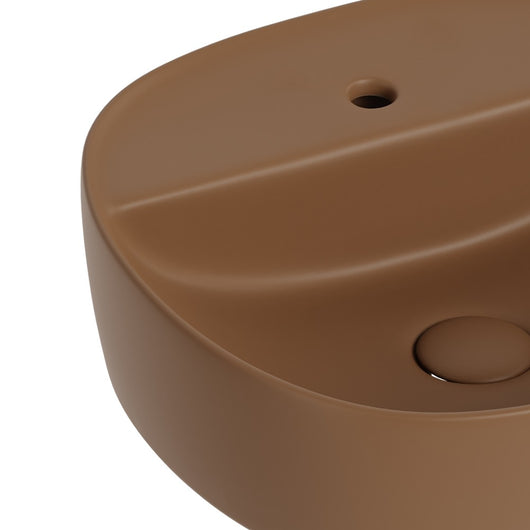 Lavabo d'appoggio marrone in ceramica da 40x40 cm - Serie Nature