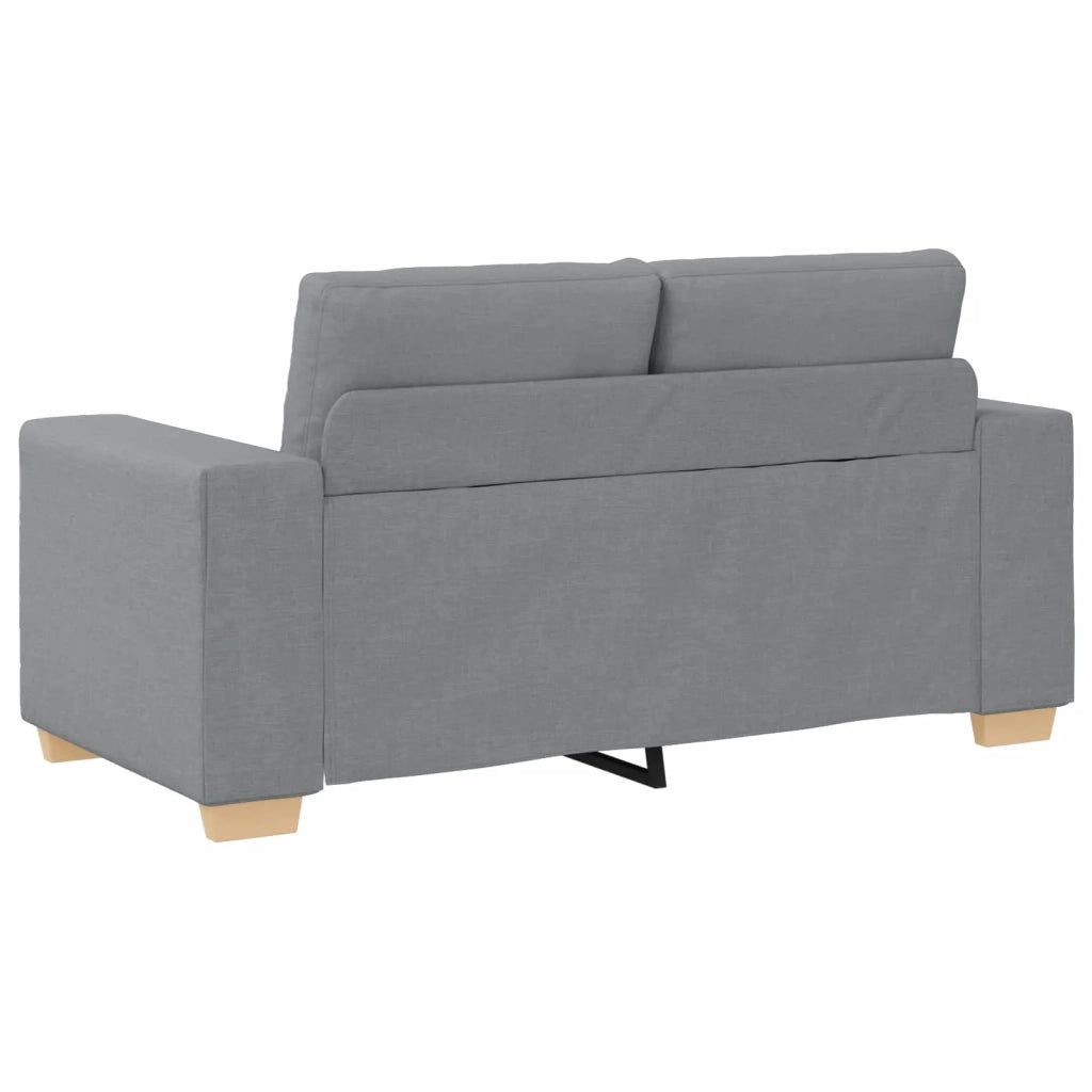 Divano 3 pz Grigio chiaro Tessuto misto lino 3324628