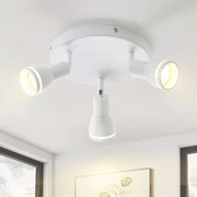 ZMH Faretto da soffitto bianchi 3 luci GU10 metallo orientabili moderni per camera letto sala pranzo senza lampadina
