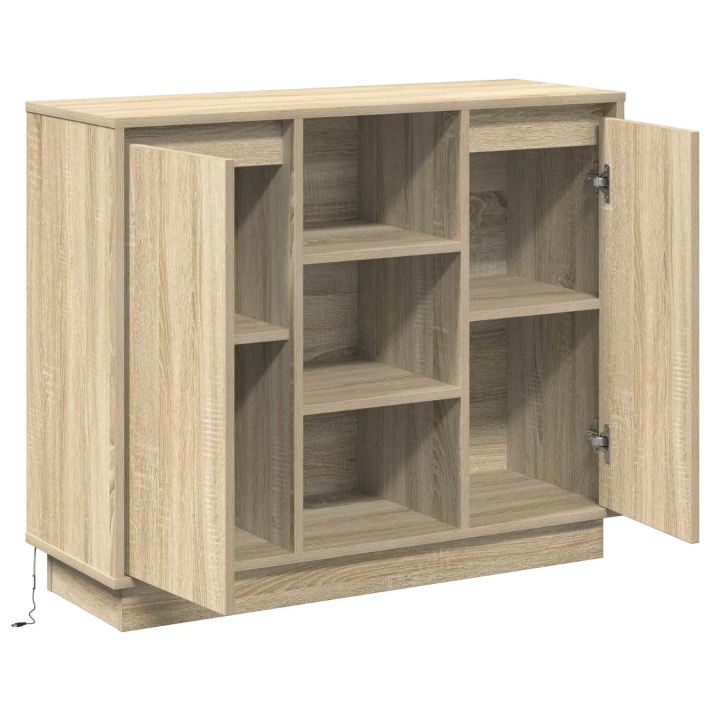 Madia LED Rovere Sonoma 90 x 32 x 75 cm Legno multistrato 869684