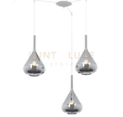 SOSPENSIONE BIANCO 3 LUCI SPOSTABILE VETRI FUME 1177BI-S3 S-FU