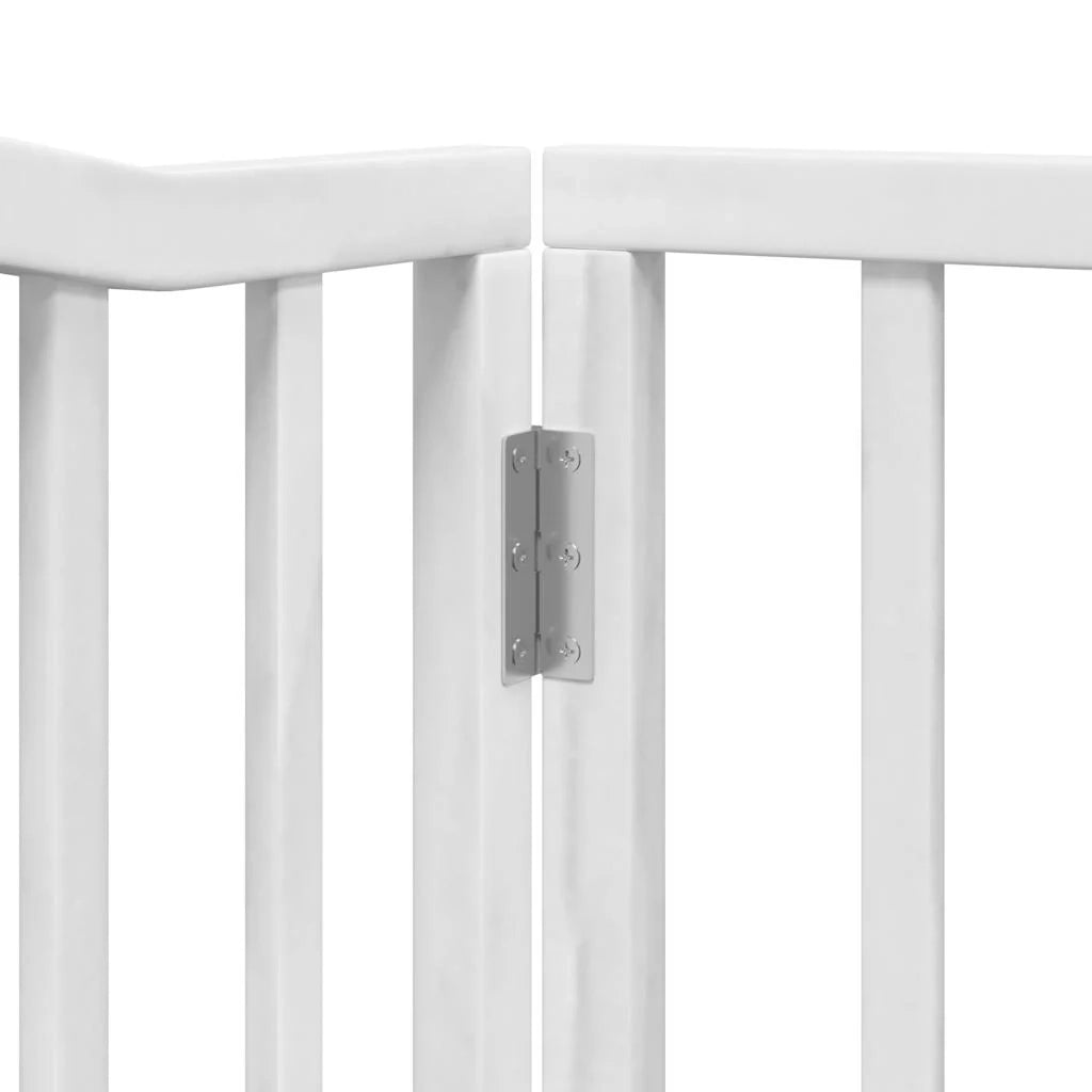 Cancelletto di sicurezza per animali domestici porta pieghevole 10 pannelli legno di pioppo bianco 02_0023100