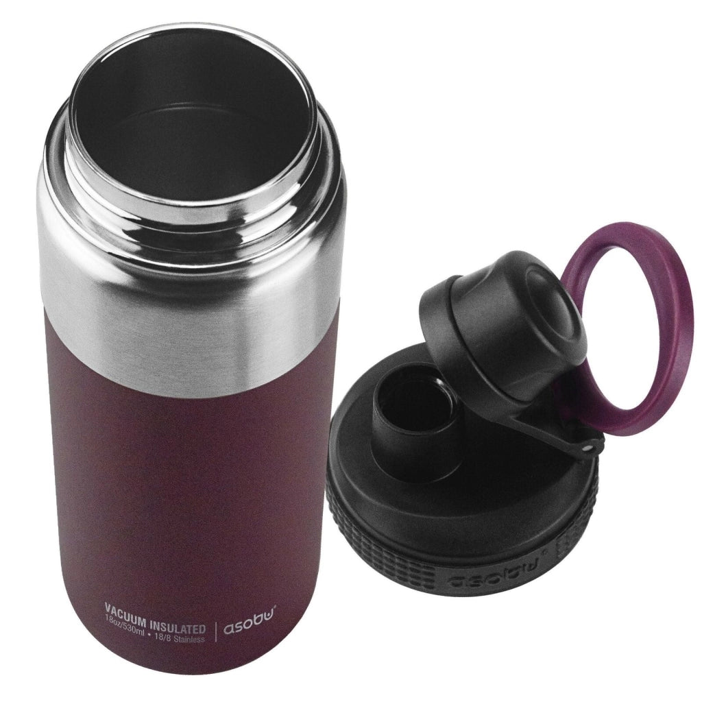 Asobu Alpine Flask Trekking 530 ml Acciaio inossidabile Borgogna
