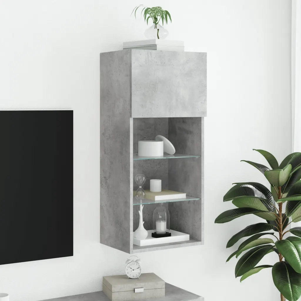 Mobile TV con Luci LED Grigio Cemento 40,5x30x90 cmcod mxl 110107