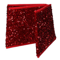 Copri base albero tessuto pieghevole rosso double face esagonale glitter cm Ø68xh25