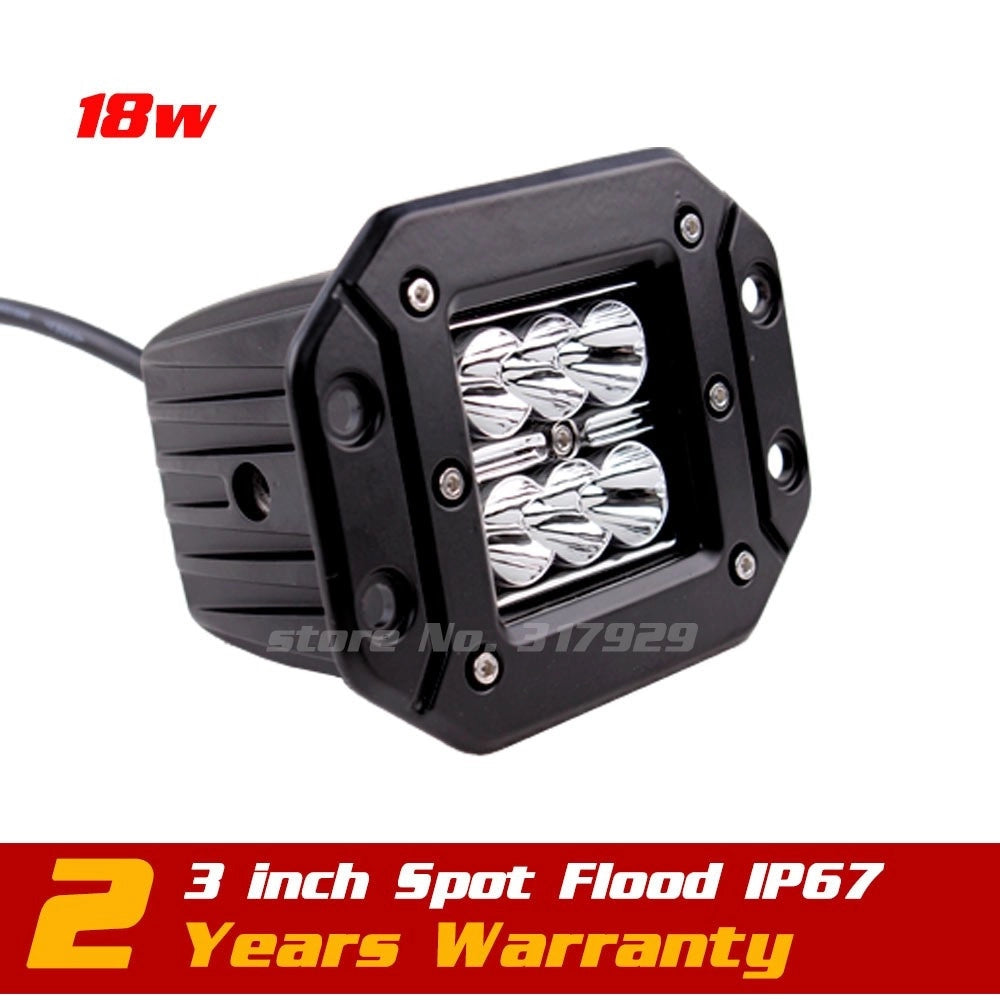 Trade Shop - Lampada Supplementare Faro Profondita Staffa Auto Fuoristrada 12v 6 Led 18w Ip68 -