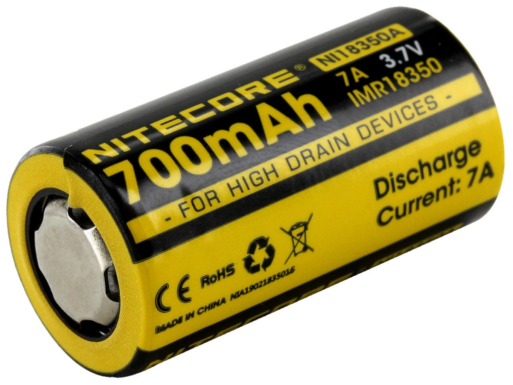Batteria ricaricabile speciale IMR 18350 NITECORE NI18350A Li-ion 3,7V 700 mAh