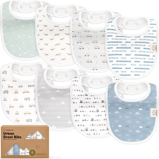 Set di salviettine per bambini - 8-pack salviettine biologiche di cotone per i denti che stanno per spuntare - Salviettine per bambini - Salviettine grandi per neonati e bambini in età prescolare (Vessels)