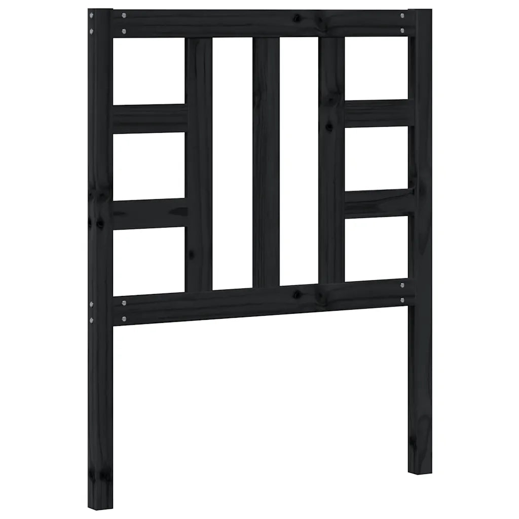 Testiera per Letto Nera 81x4x100 cm in Legno Massello di Pino cod mxl 37819