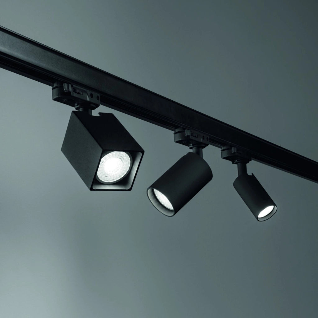 DYNAMITE SPOT PER LINK 1 BINARIO 1 LUCE ATTACCO GU10 NERO ORIENTABILE D.5,7CM