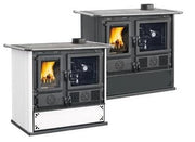 CUCINE STUFE A LEGNA ROSA 5.0 STEEL NORDICA POTENZA 8,8 Kw -103x65xH85